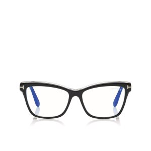 Óptico Tom Ford Blue Block Soft Square Mujer Negros | 42WBFUSIL